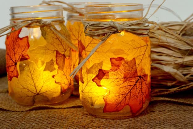 11. Leaf Mason Jar Candle Holder 11. Leaf Mason Jar Candle Holder