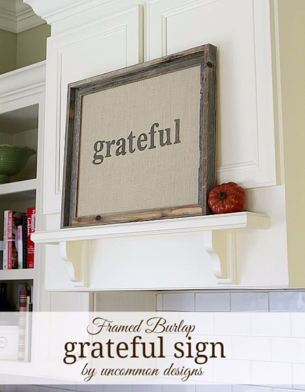 7. Framed Burlap Grateful Sign 7. Framed Burlap Grateful Sign