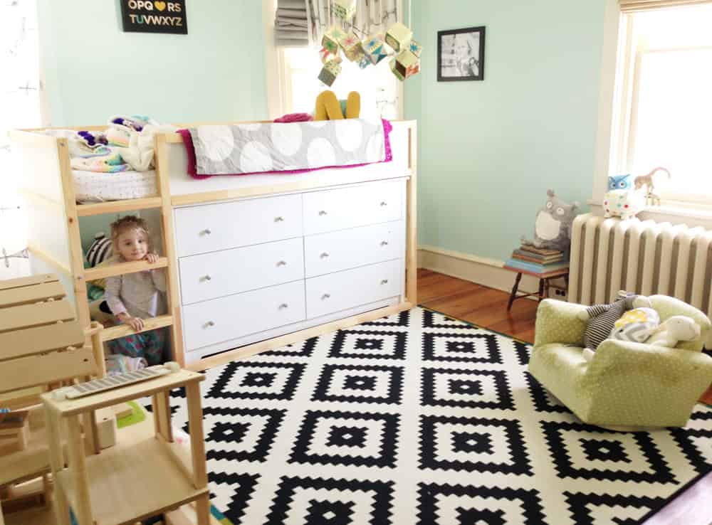 ikea hack loft bed with storage