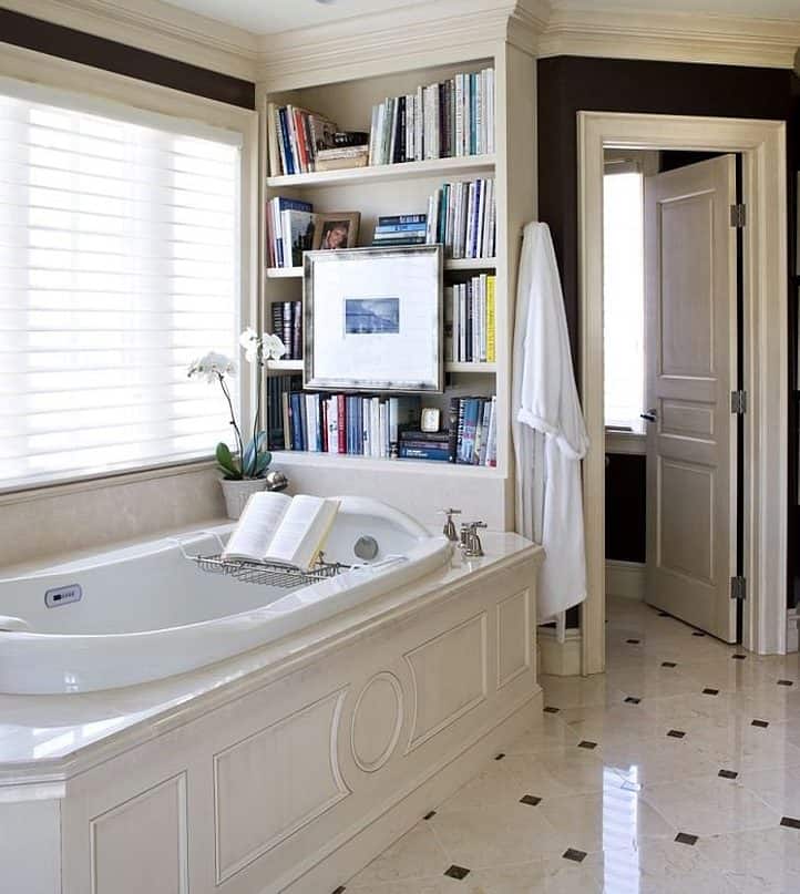 10 Exceptional Bathrooms With Bookshelves That You're Gonna Love 10 Exceptional Bathrooms With Bookshelves That You're Gonna Love