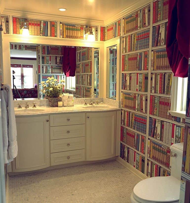 10 Exceptional Bathrooms With Bookshelves That You're Gonna Love 10 Exceptional Bathrooms With Bookshelves That You're Gonna Love