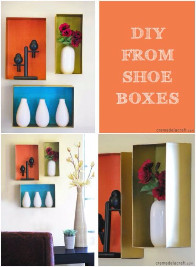16 Awesome Diy Ideas You Can Craft With Shoe Boxes - Shoe Box Wall Art Diy