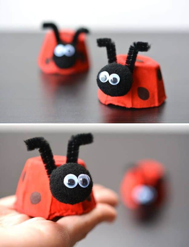 16. Easy Egg Carton Ladybugs 16. Easy Egg Carton Ladybugs