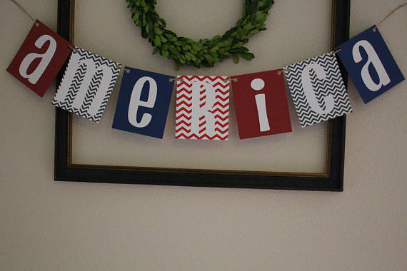 16 Red, White and Blue Handmade 4th of July Banner Ideas