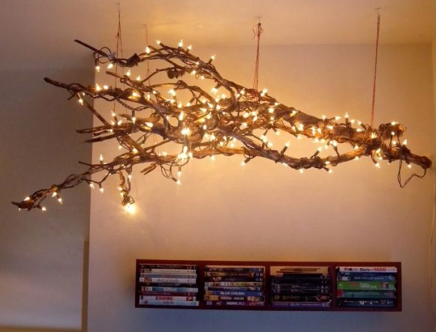 15 Really Fascinating Diy Tree Branch, Tree Branch Ceiling Light Fixture