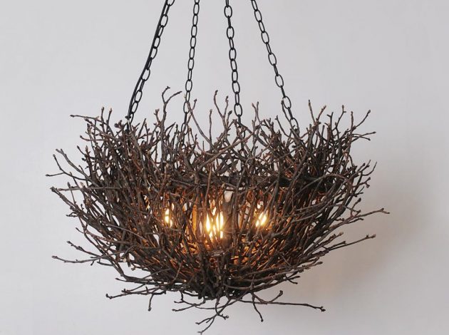 15 Really Fascinating DIY Tree Branch Chandeliers