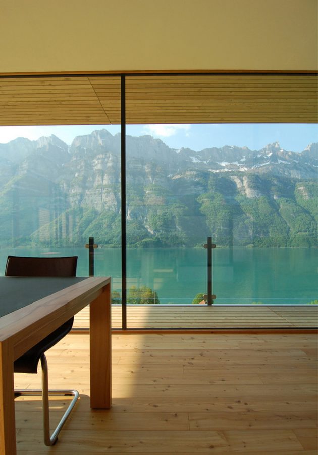 Walensee House by k_m Architektur on Lake Walensee in Switzerland
