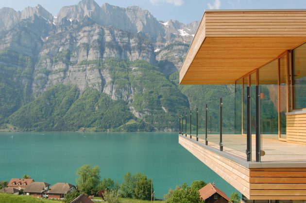 Walensee House by k_m Architektur on Lake Walensee in Switzerland