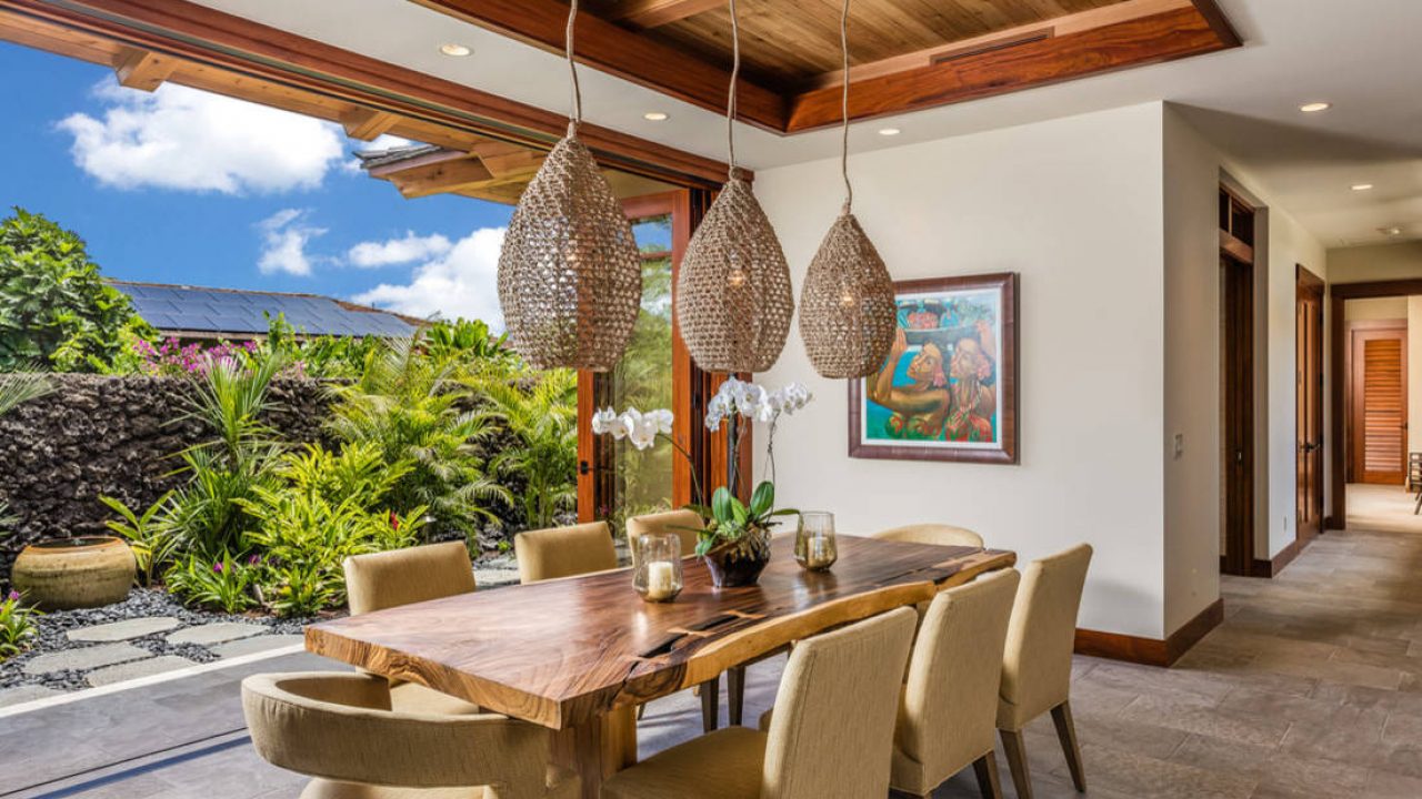 Tropical Dining Room Interiors, Tropical Dining Room Table And Chairs