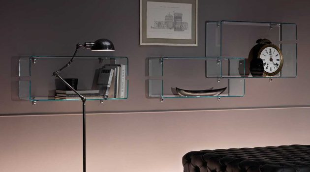 How To Expand And Emphasize A Space With Glass Shelves?
