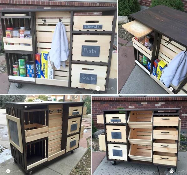 17 Excellent Kitchen Storage Ideas Made With Recycling Old Crates