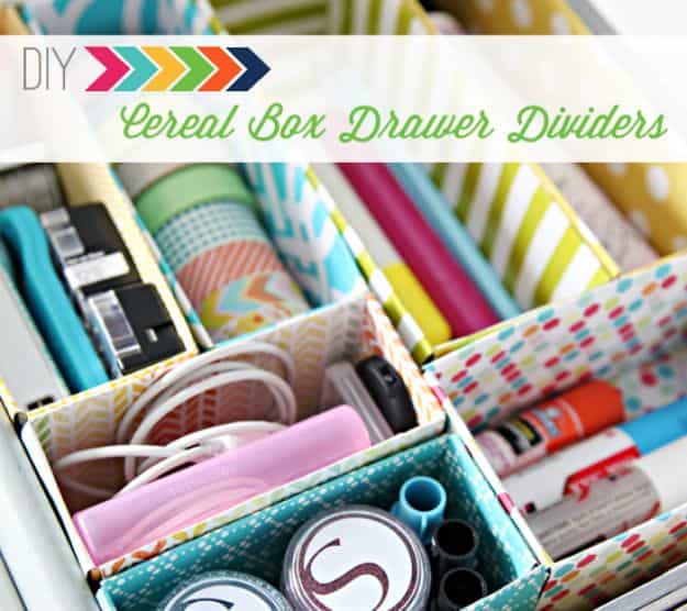 4. DIY Cereal Box Drawer Dividers 4. DIY Cereal Box Drawer Dividers