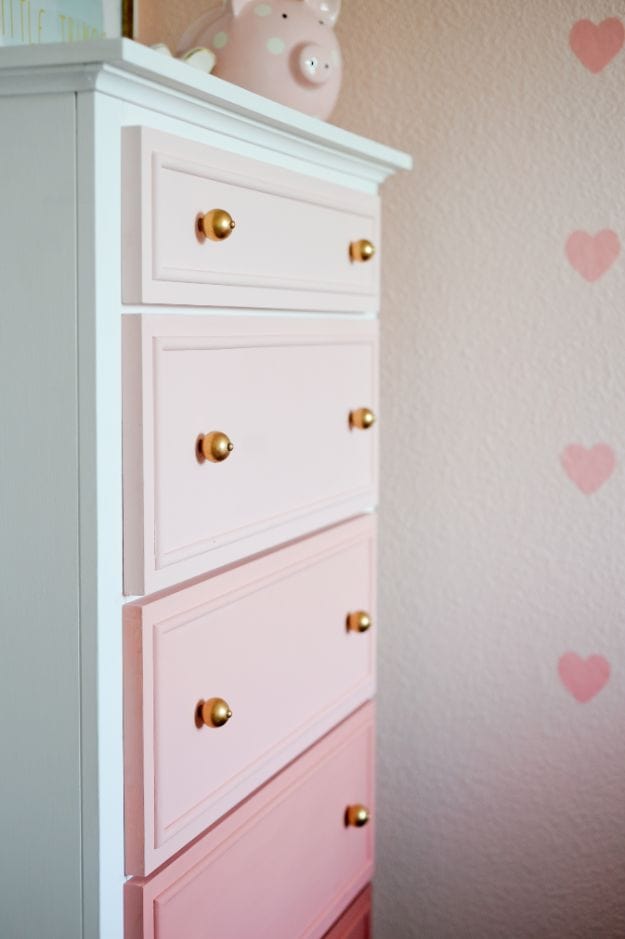 14. Transform Your Old Dresser Into An Ombre Masterpiece 14. Transform Your Old Dresser Into An Ombre Masterpiece