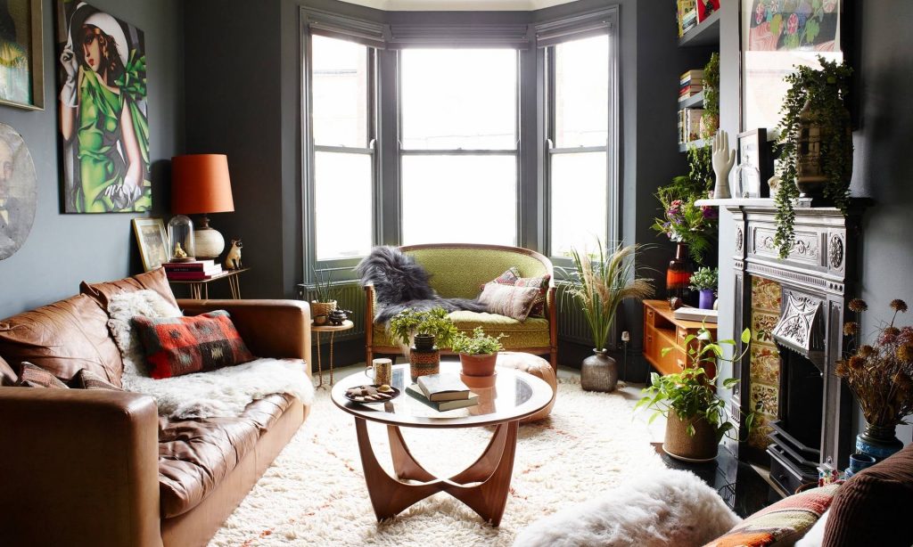 cozy ecclectic living room