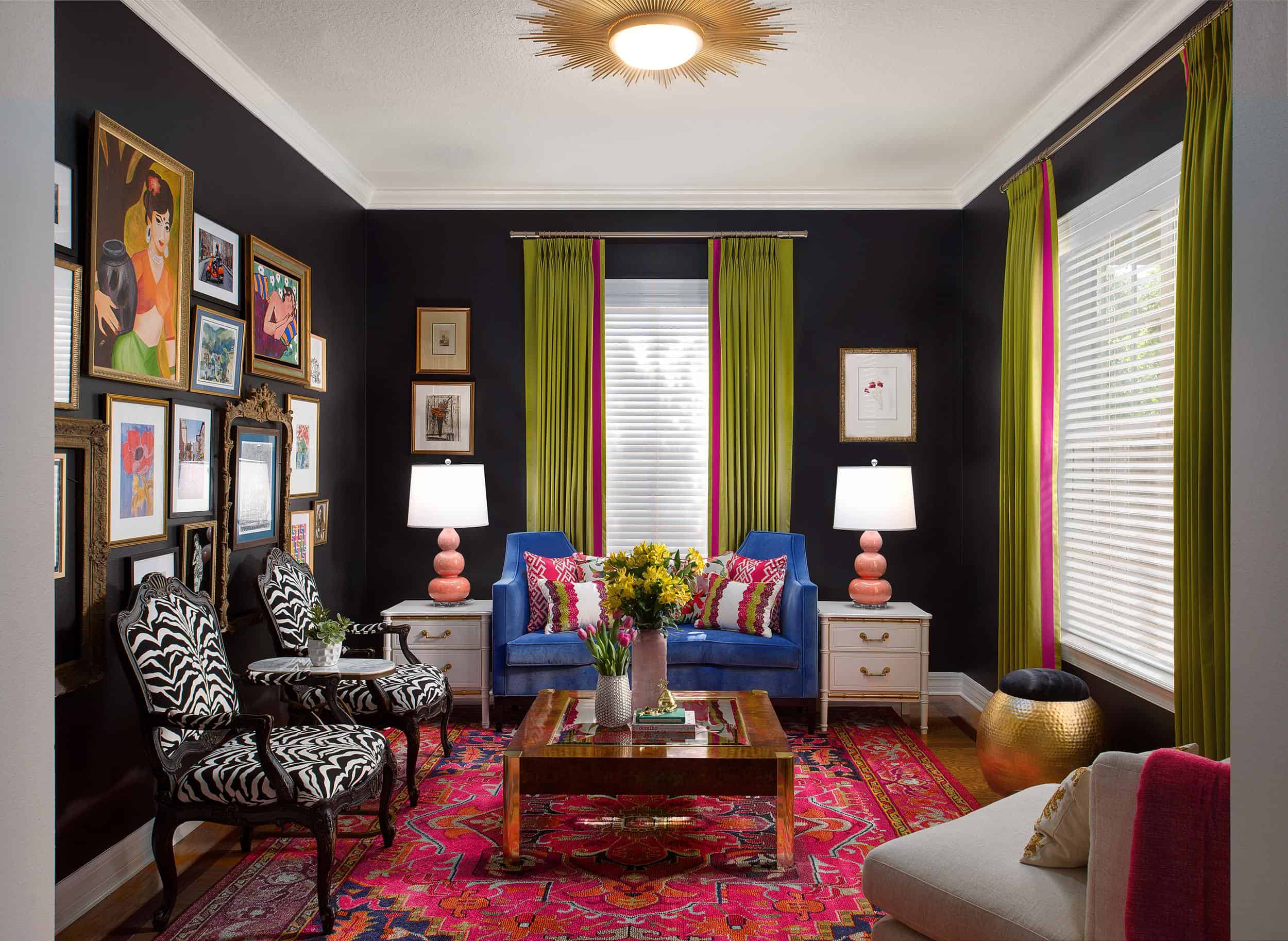 living room eclectic plants mirror