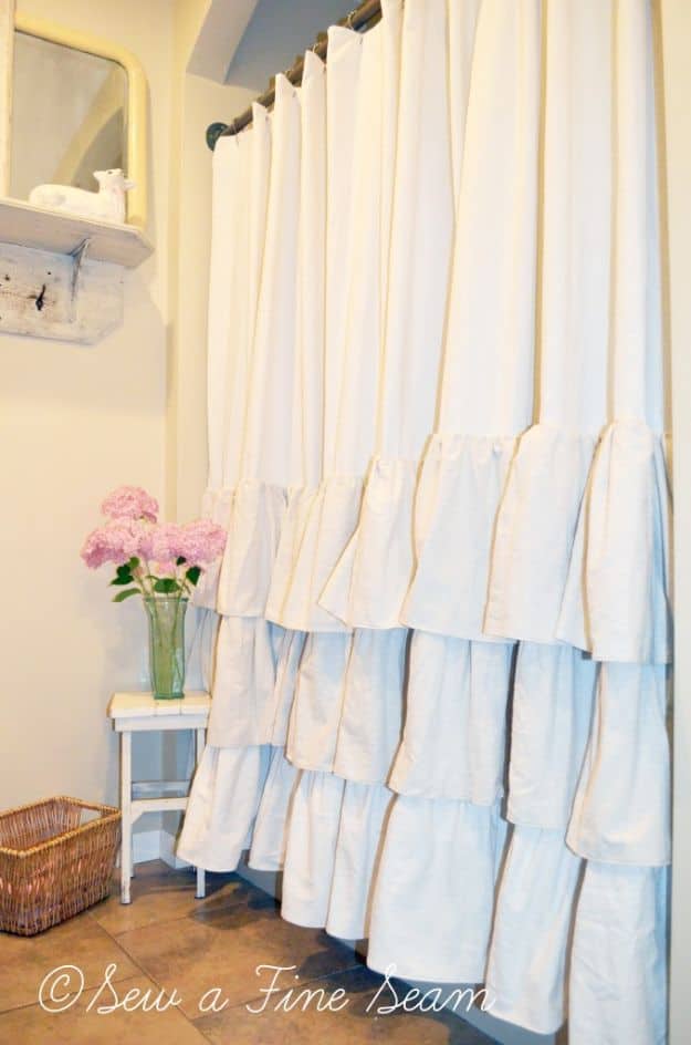13. Ruffled Shower Curtain 13. Ruffled Shower Curtain
