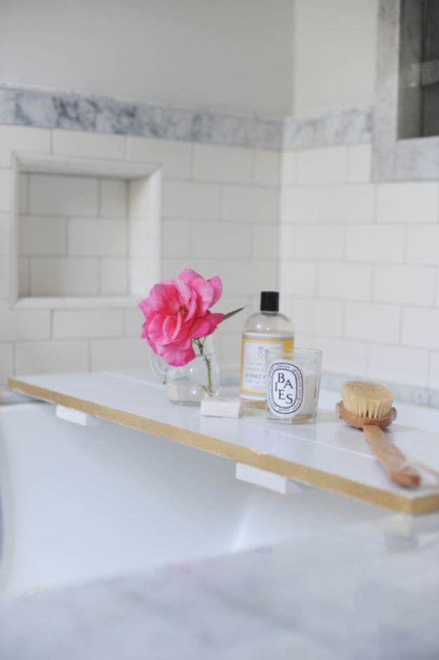 3. DIY Bathtub Tray 3. DIY Bathtub Tray