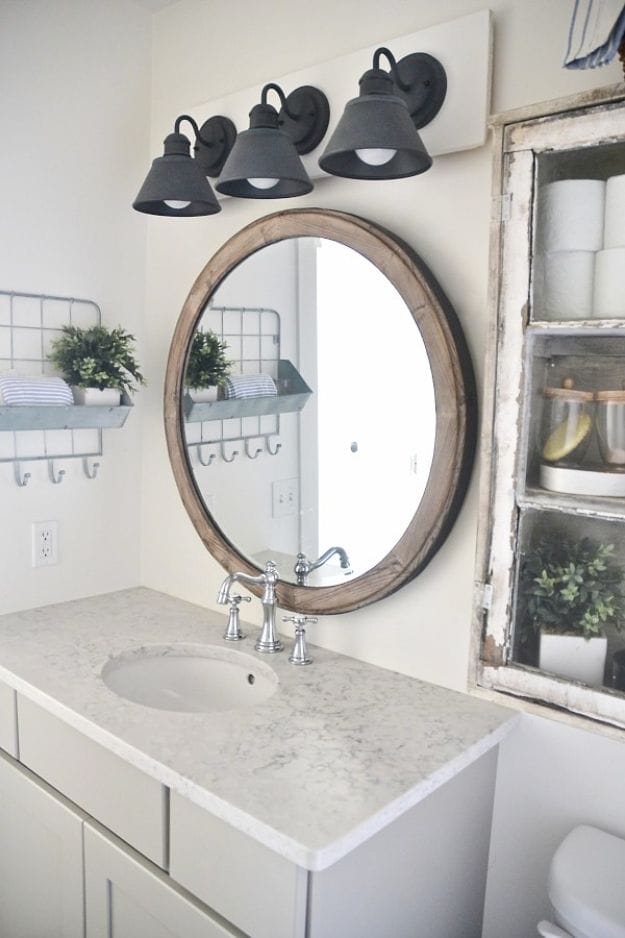 5. DIY Farmhouse Bathroom Vanity Light Fixture 5. DIY Farmhouse Bathroom Vanity Light Fixture