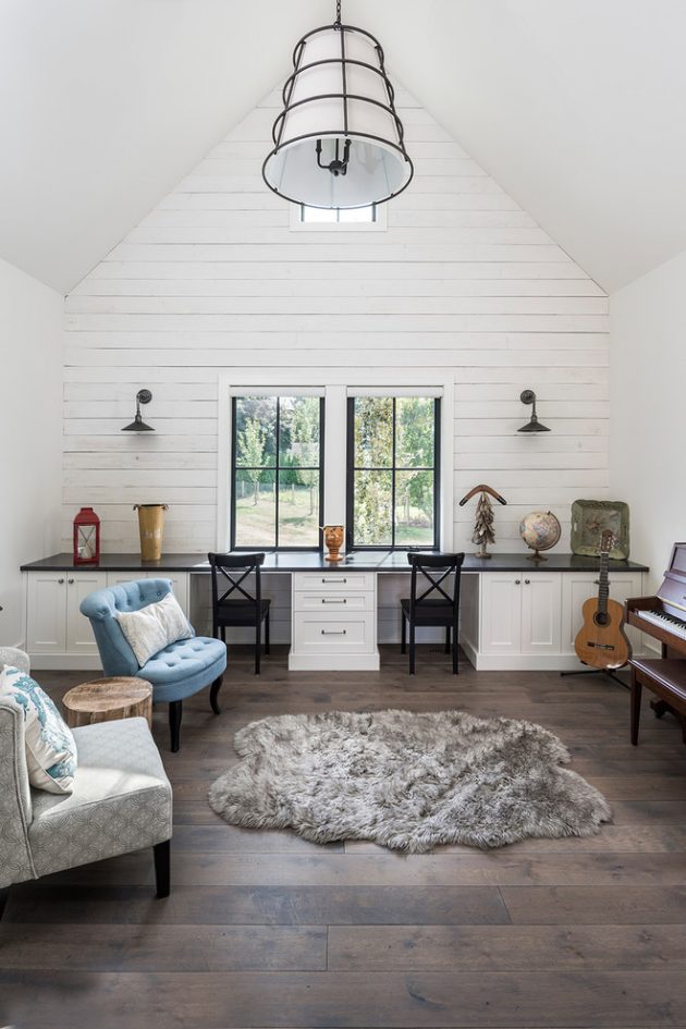 16 Tremendous Farmhouse Home Office Interiors You're Gonna Love To Work In
