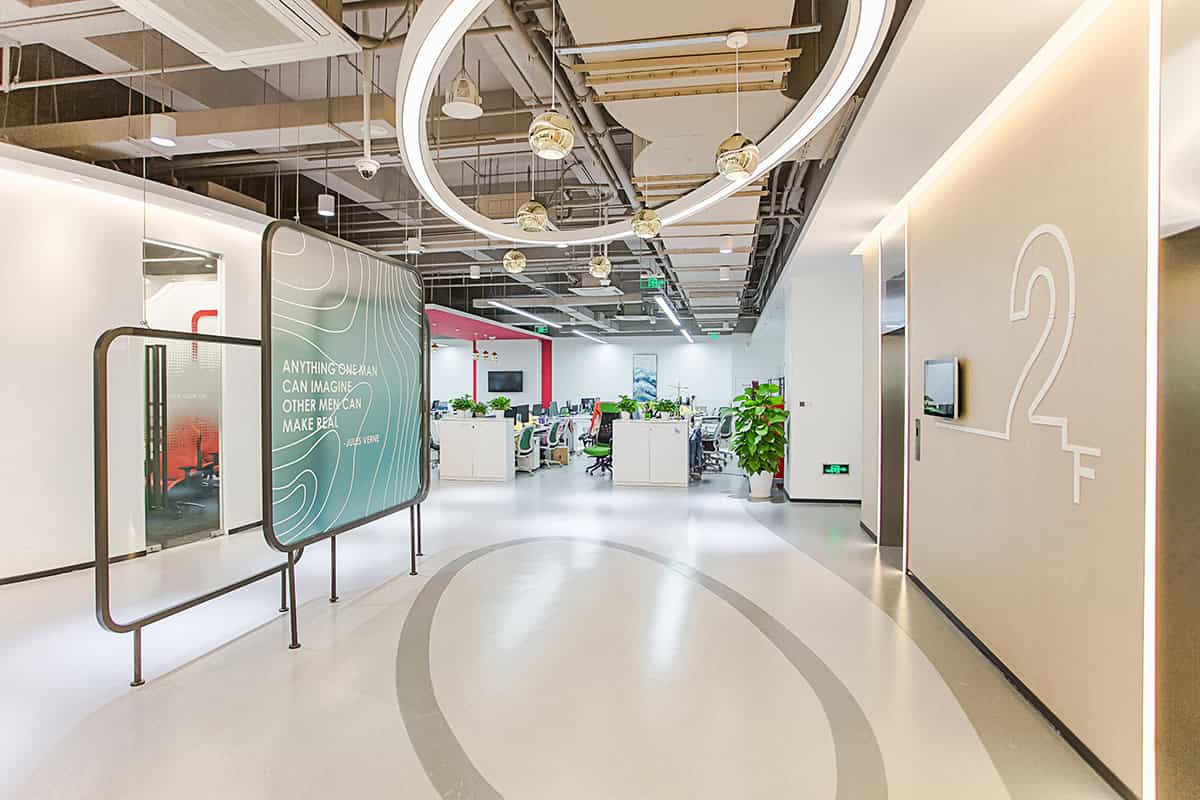 Office space design - Flowing melody Interior design of Shanghai KUNCHI office