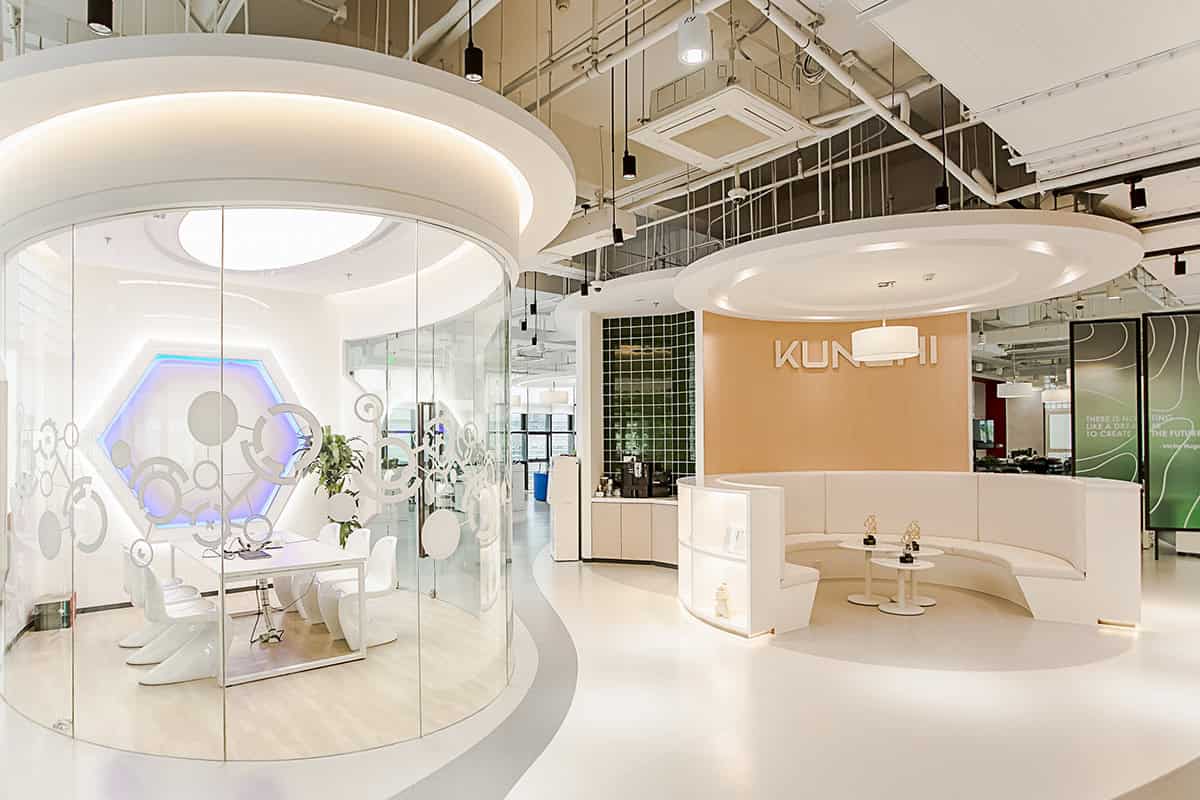 Office space design - Flowing melody Interior design of Shanghai KUNCHI office