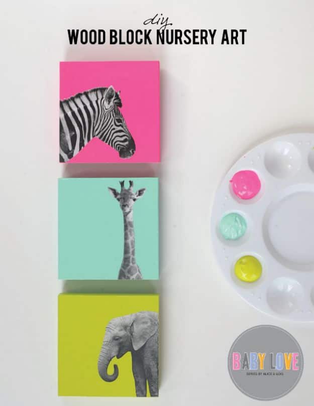 7. DIY Painted Wood Block Nursery Art 7. DIY Painted Wood Block Nursery Art