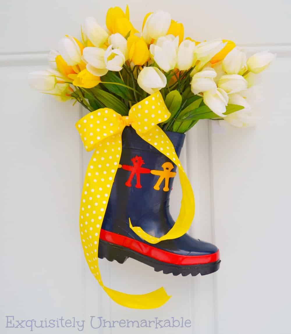 10. DIY Spring Decor – Floral Boot 10. DIY Spring Decor – Floral Boot
