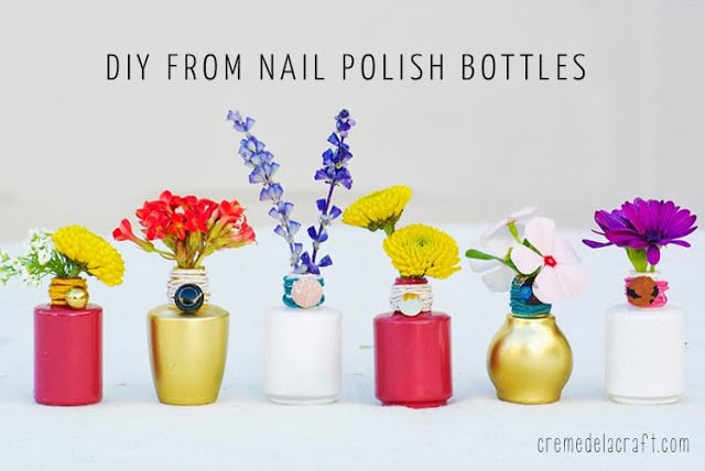 15. Nail Polish Bottle Vase DIY 15. Nail Polish Bottle Vase DIY