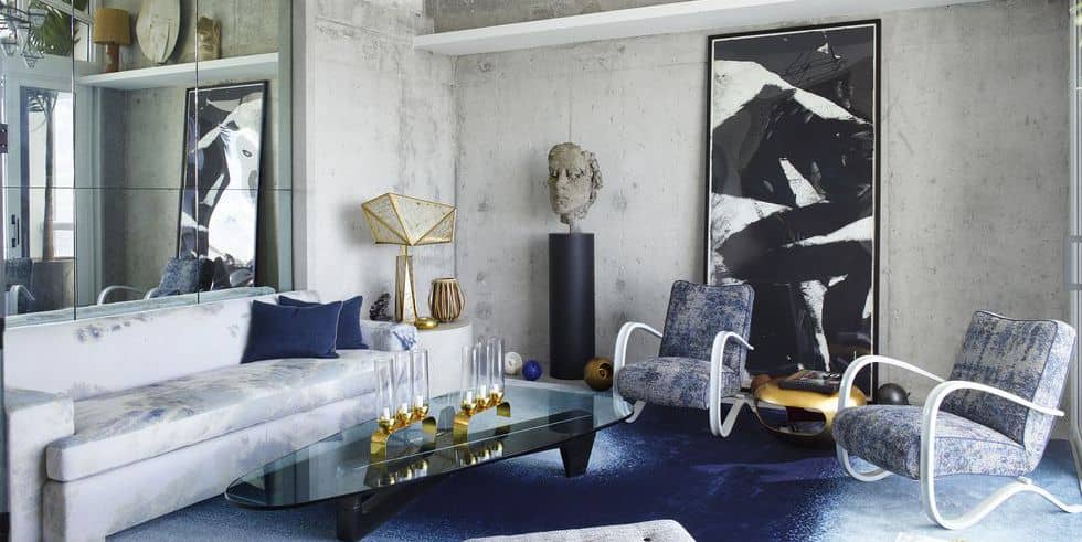 5. Concrete and Navy Living Room 5. Concrete and Navy Living Room
