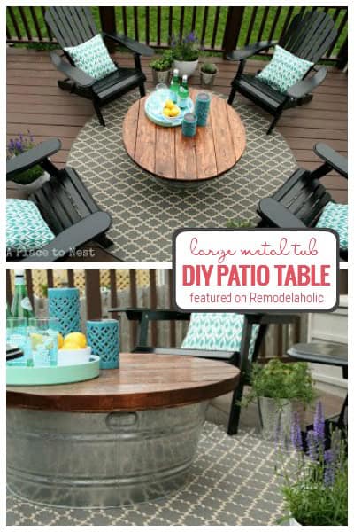 3. OUTDOOR COFFEE TABLE WITH METAL BUCKET BASE 3. OUTDOOR COFFEE TABLE WITH METAL BUCKET BASE