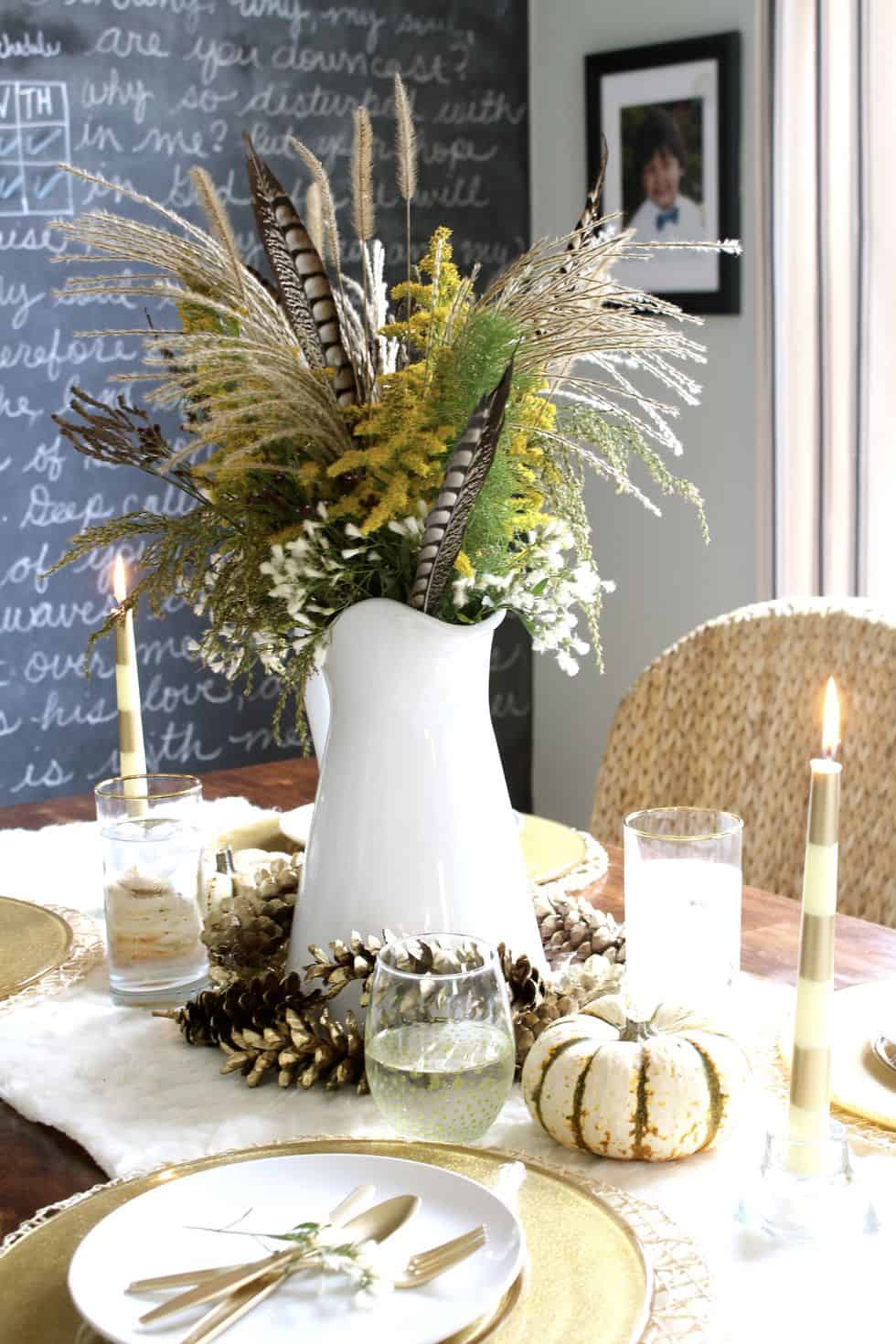 Feather-Filled Centerpiece Feather-Filled Centerpiece