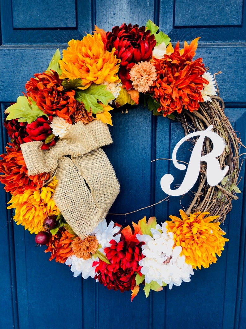 15 Vibrant Handmade Fall Wreath Designs Your Front Door Needs
