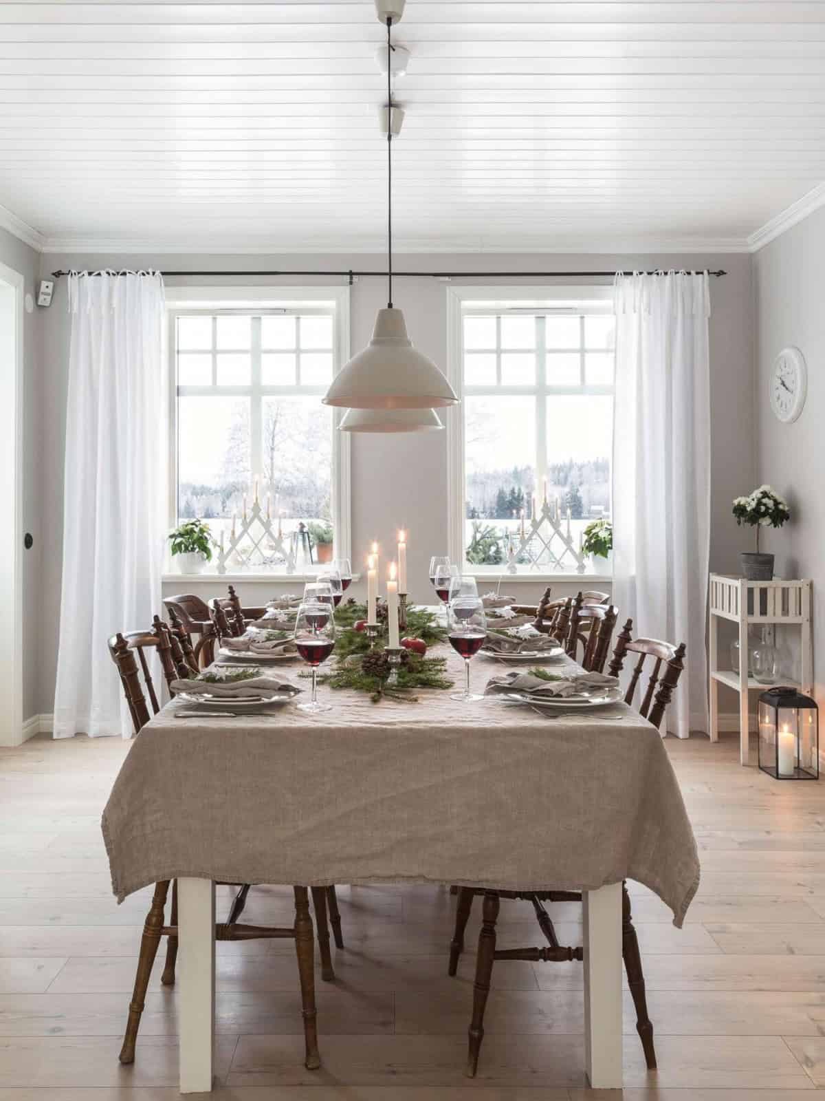 Newly Built Swedish House Decorated For Christmas Newly Built Swedish House Decorated For Christmas