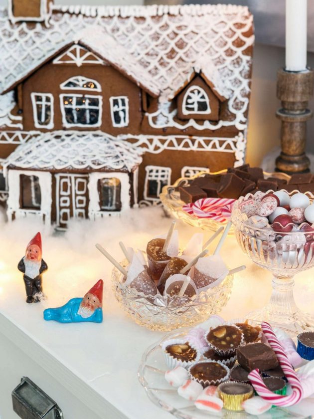 Newly Built Swedish House Decorated For Christmas