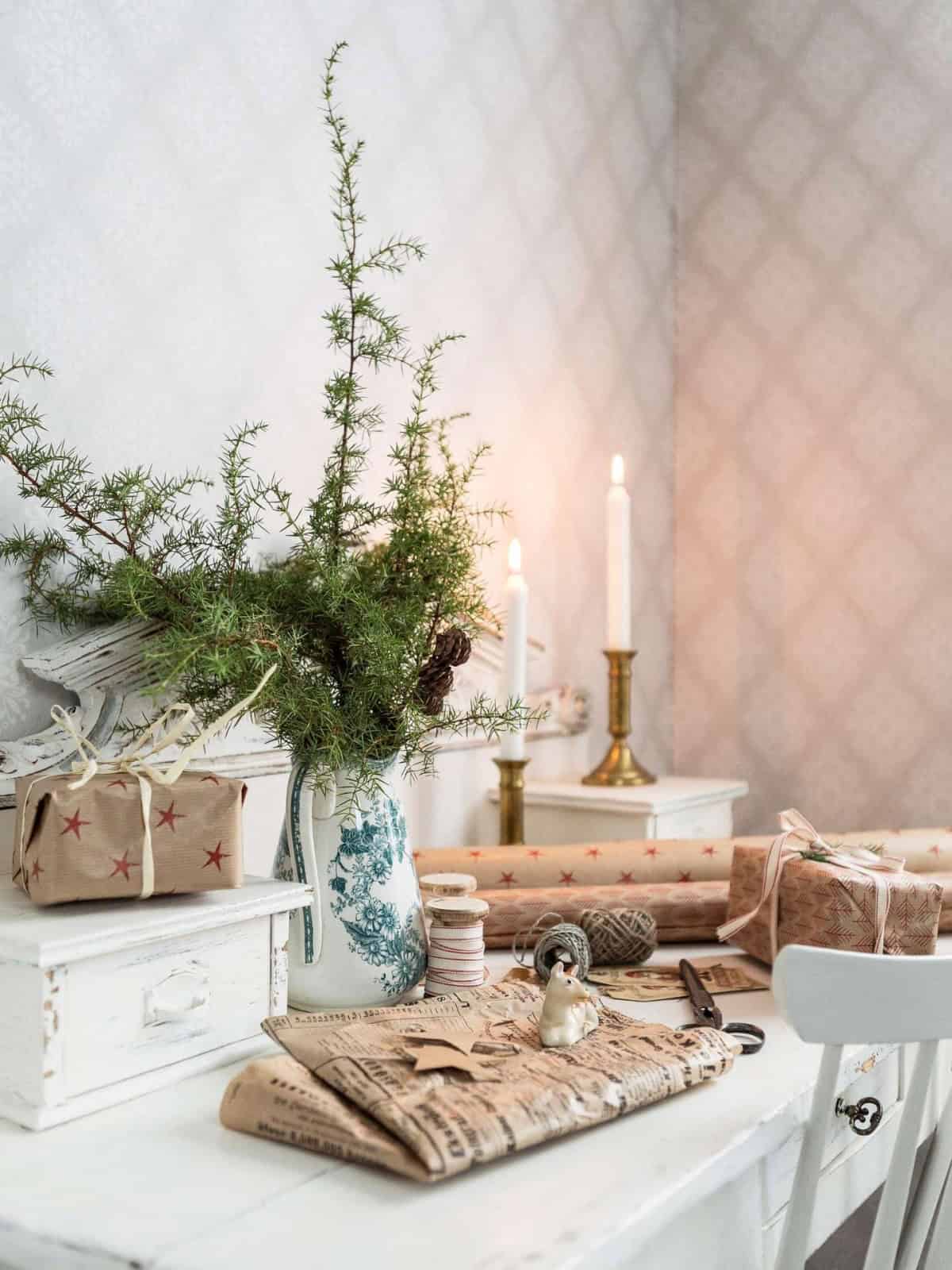 Newly Built Swedish House Decorated For Christmas Newly Built Swedish House Decorated For Christmas