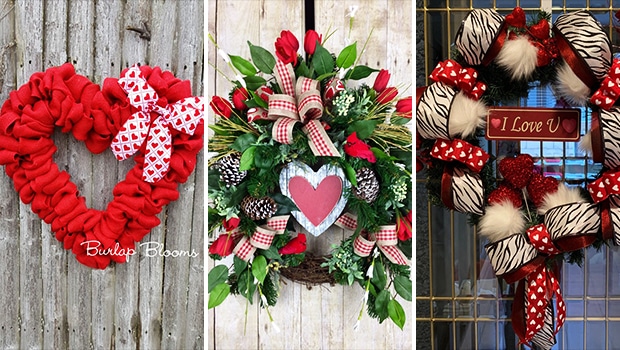 15 Lovely Valentine’s Day Wreath Designs For February