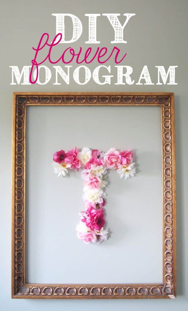 4. DIY Modern Decor – Faux Flower Monogram 4. DIY Modern Decor – Faux Flower Monogram