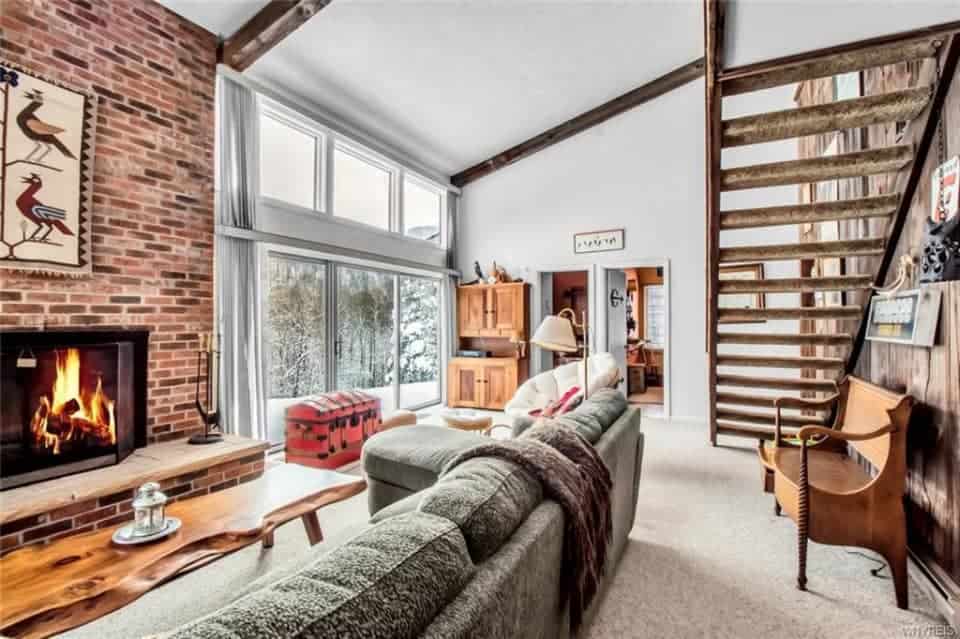 Take a Look at This Bright Red '70s Ski House in NY