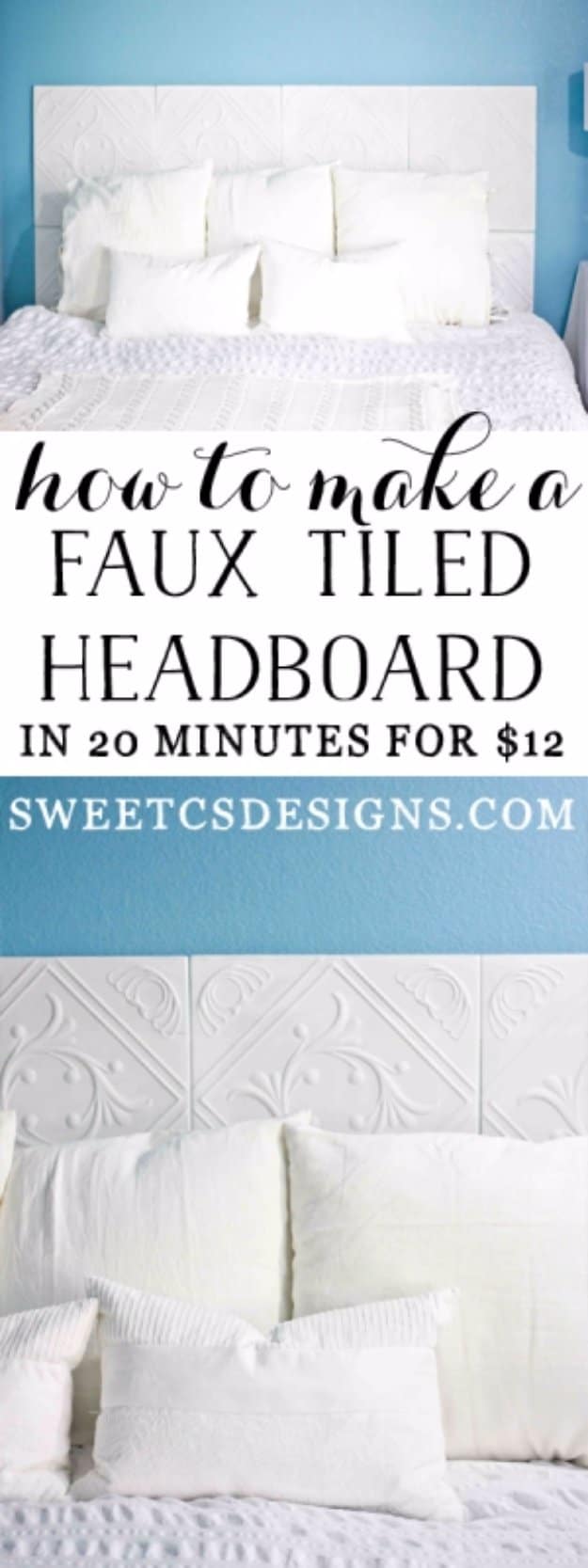 9. Faux Tiled Headboard 9. Faux Tiled Headboard