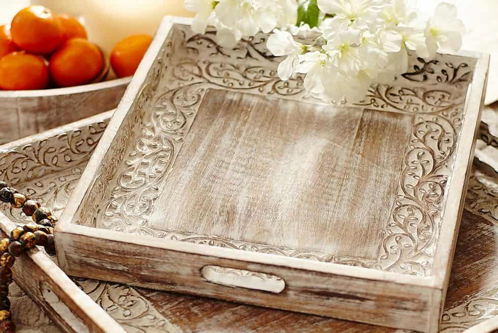 3. Hand-Carved Wood Tray 3. Hand-Carved Wood Tray