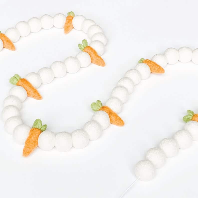 1. Carrot Felt Ball Garland 1. Carrot Felt Ball Garland