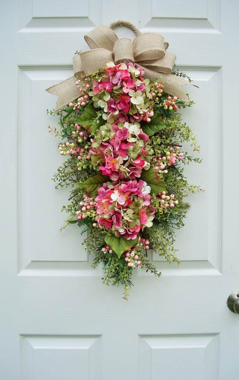 1. Spring Hydrangea Wreath Swag 1. Spring Hydrangea Wreath Swag
