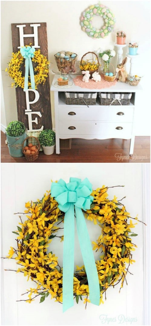 11. Repurposed Wood Easter Wreath Sign 11. Repurposed Wood Easter Wreath Sign