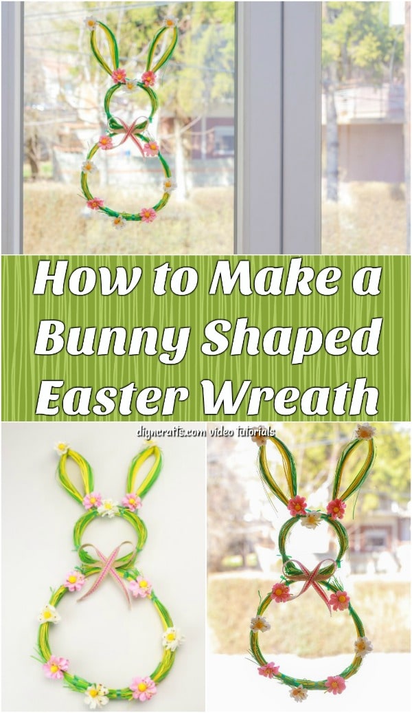 13. Adorable DIY Easter Bunny Shaped Wreath 13. Adorable DIY Easter Bunny Shaped Wreath