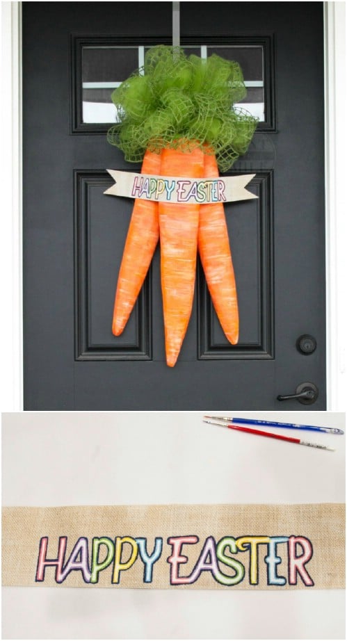 14. Easy DIY Carrot Door Hanger 14. Easy DIY Carrot Door Hanger
