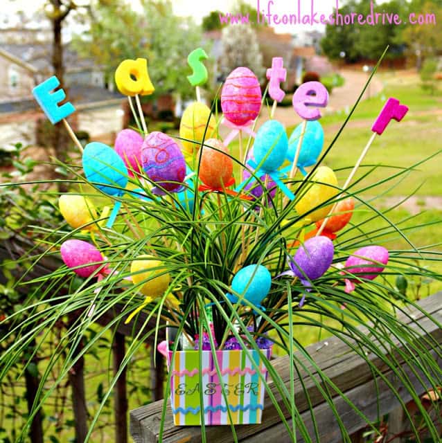 6. DIY Easter Egg Spring Decor Arrangement 6. DIY Easter Egg Spring Decor Arrangement
