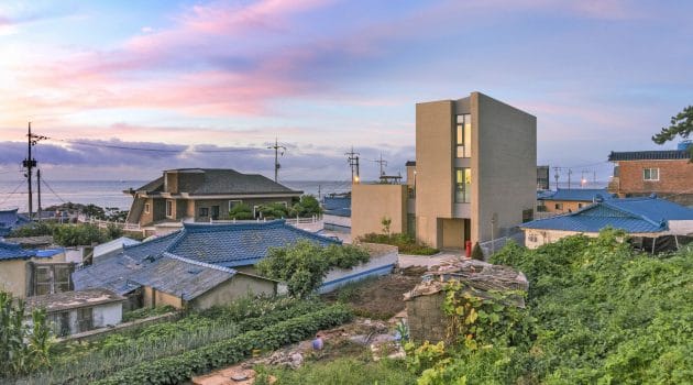 Seaside Wall House by KHY Architects in South Korea