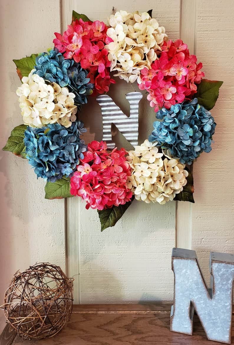 15. Hydrangea Wreath with Monogram 15. Hydrangea Wreath with Monogram