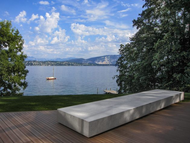 Lake House, a family home on the banks of Lake Geneva, Switzerland