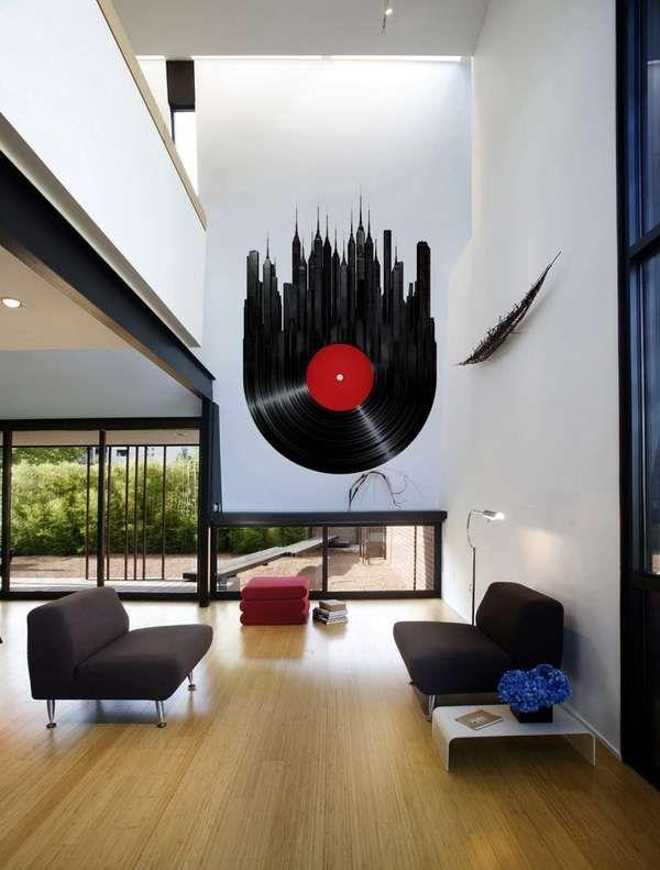 Decorating With Vinyl Records Inspirations Ideas - Vinyl Record Living Room Decor